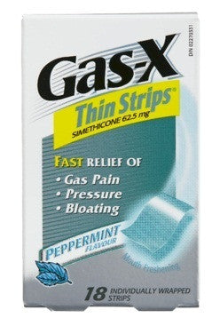 GAS-X THIN STRIPS PEPPERMINT 18'S - Queensborough Community Pharmacy