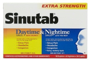 SINUTAB DAYTIME/NIGHTIME X-STR 24'S - Queensborough Community Pharmacy