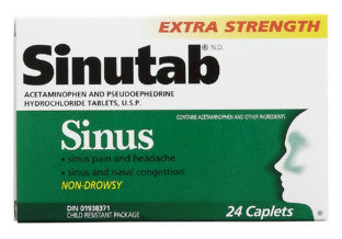 SINUTAB SINUS X-STR 24'S - Queensborough Community Pharmacy