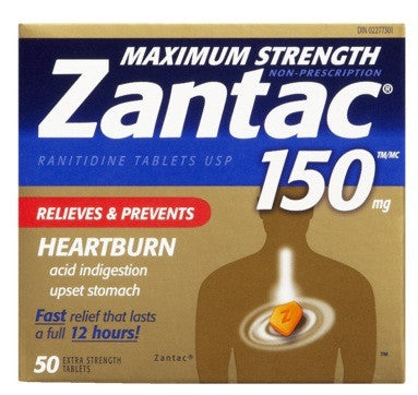 ZANTAC X-STR 150MG 50'S - Queensborough Community Pharmacy
