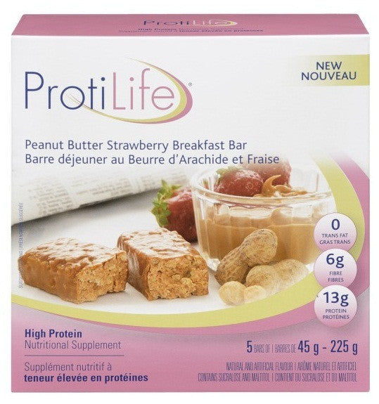 PROTILIFE BAR PEANUT BUTTER STRAWBERRY 5/45GR - Queensborough Community Pharmacy