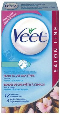 VEET FACIAL READY TO USE WAX WAX STRIPS + WIPES 12+4'S - Queensborough Community Pharmacy