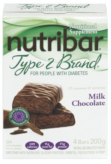 NUTRIBAR TYPE 2 BRAND MILK CHOC 4'S - Queensborough Community Pharmacy