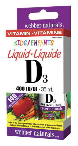 WEBBER VIT D3 400IU KIDS LIQ 35ML - Queensborough Community Pharmacy