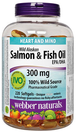 WEBBER CLEAR OMEGA3 WILD SALMON ANDFISH OILS 220'S - Queensborough Community Pharmacy