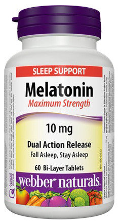WEBBER MAX STRENGTH MELATONIN 10MG DUAL ACTION TIMED RELEASE 60'S - Queensborough Community Pharmacy