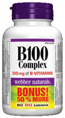 WEBBER VIT B 100MG COMPLEX 60+30'S - Queensborough Community Pharmacy