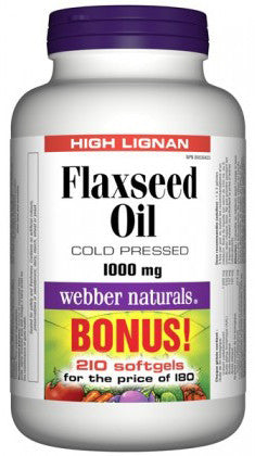 WEBBER FLAXSEED OIL 1000MG 180+30'S - Queensborough Community Pharmacy