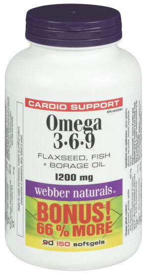 WEBBER OMEGA 3-6-9 1200MG 90+60'S - Queensborough Community Pharmacy