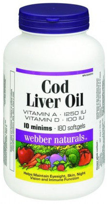 WEBBER COD LIVER OIL W/VIT A&D 180'S - Queensborough Community Pharmacy