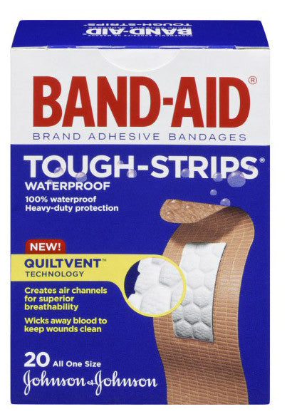 J&J BAND-AID TOUGH STRIP WATERPROOF20'S - Queensborough Community Pharmacy