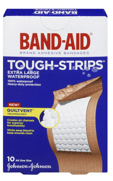 J&J BAND-AID WATERPROOF EXT LRG 10'S - Queensborough Community Pharmacy