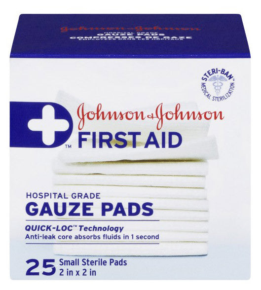 J&J FIRST AID GAUZE PADS 2X2' 25'S - Queensborough Community Pharmacy