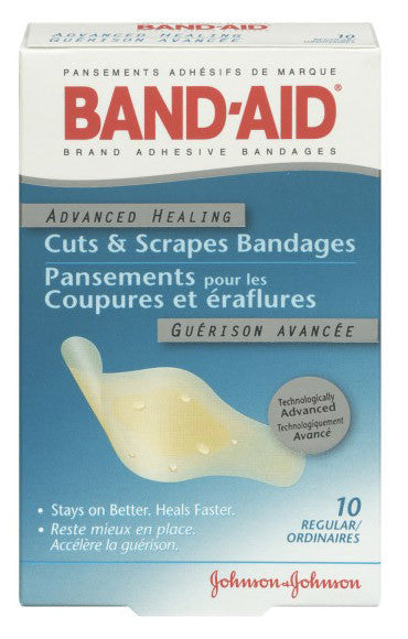 J&J BAND-AID ADV HEAL REGULAR CUTS & SCRAPES 10'S - Queensborough Community Pharmacy