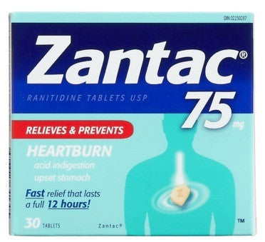 ZANTAC 75MG TABS 30'S - Queensborough Community Pharmacy