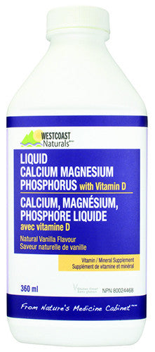 WESTCOAST CALCIUM MAGNESIUM PHOSPHORUS WITH VITAMIN D 360ML - Queensborough Community Pharmacy