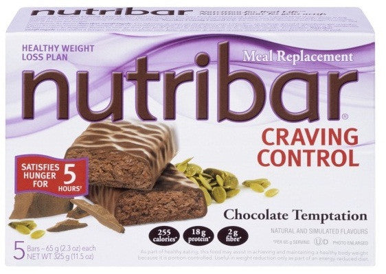 NUTRIBAR CRAVING CONTROL MEAL REPLACEMENT CHOCOLATE 5/65G - Queensborough Community Pharmacy