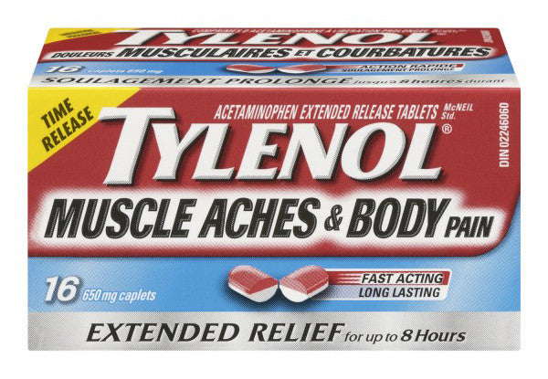 TYLENOL MUSCLE ACHES/BODY PAIN 16'S - Queensborough Community Pharmacy