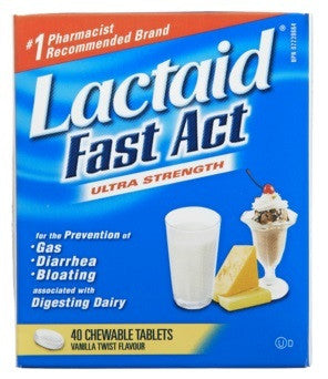 LACTAID FAST ACT CHEWABLE TABS 40'S - Queensborough Community Pharmacy