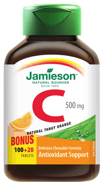 JAMIESON CHEW C 500MG ORNG 100+20'S - Queensborough Community Pharmacy