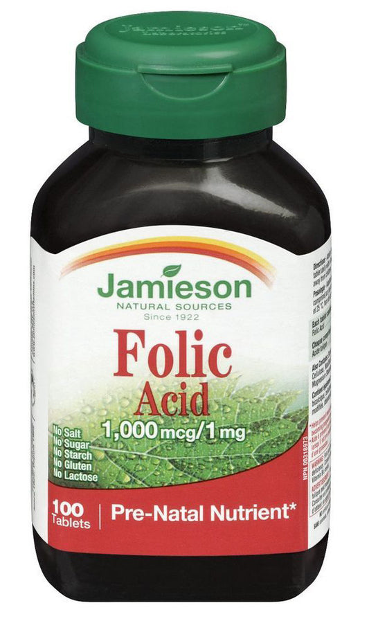 JAMIESON FOLIC ACID 1MG 100'S - Queensborough Community Pharmacy