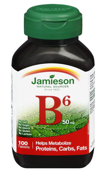 JAMIESON VIT B6 50MG 100'S - Queensborough Community Pharmacy