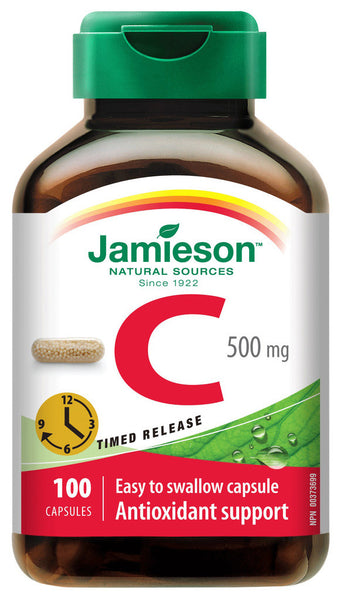 JAMIESON VIT C 500MG CAPS T/R 100'S - Queensborough Community Pharmacy