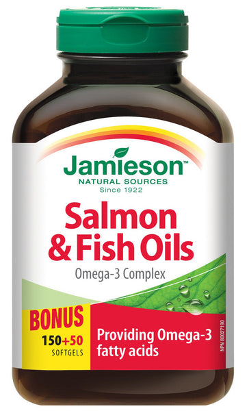JAMIESON SALMON & FISH OIL COMPLEX SOFT GEL 150+50'S - Queensborough Community Pharmacy