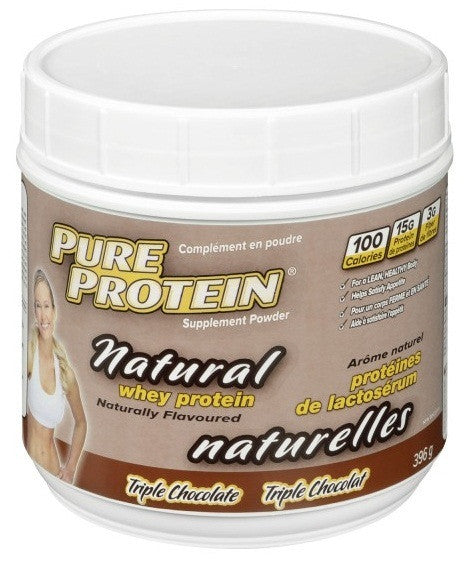 PURE PROTEIN NATURAL WHEY PROTEIN TRIPLE CHOCOLATE 396G - Queensborough Community Pharmacy