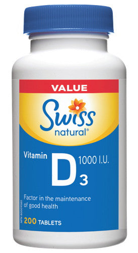 SWISS VIT D3 1000IU TABS 200'S - Queensborough Community Pharmacy