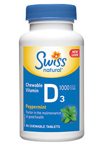 SWISS VIT D3 1000IU CHEW TABS 90'S - Queensborough Community Pharmacy