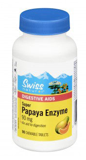 SWISS SUPR PAPAYA ENZYME 90MG 90'S - Queensborough Community Pharmacy