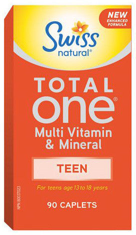 SWISS TOTAL ONE TEEN MULTI VIT & MINERAL CAPS 90'S - Queensborough Community Pharmacy