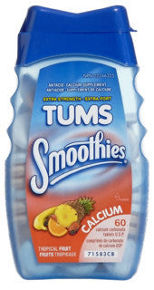 TUMS SMOOTHIES TROP FRUIT X-STR 60'S - Queensborough Community Pharmacy