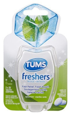TUMS FRESHERS SPEARMINT TWIN 2X25'S - Queensborough Community Pharmacy