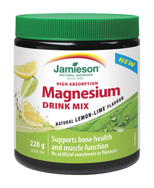 JAMIESON MAGNESIUM DRINK MIX 228G LEMON-LIME FLAVOR - Queensborough Community Pharmacy