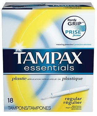 TAMPAX ESSENTIALS TAMPON REGULAR UNSCENTED 18'S - Queensborough Community Pharmacy