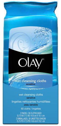 OLAY WET CLEANSING CLOTH SENS 30'S - Queensborough Community Pharmacy