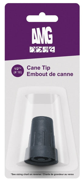 AMG CANE TIPS BLACK #16 1/2' (735-105) 6'S - Queensborough Community Pharmacy
