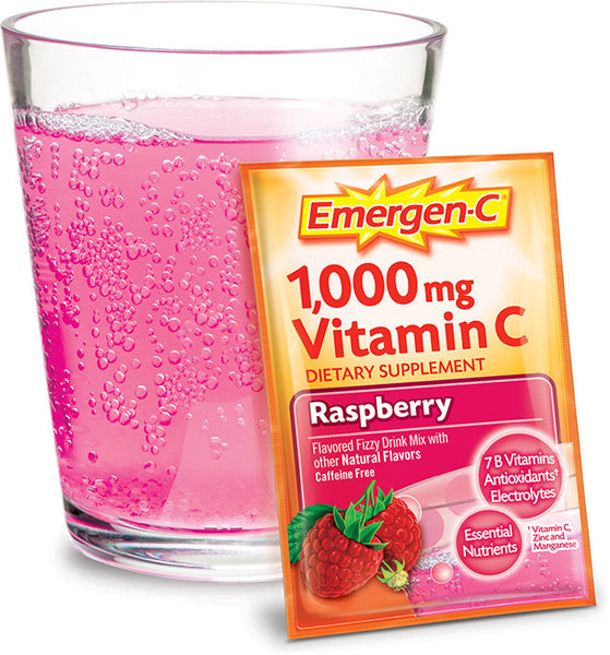 Emergen-C 1000mg Vitamin C Raspberry 30 Packets - Queensborough Community Pharmacy