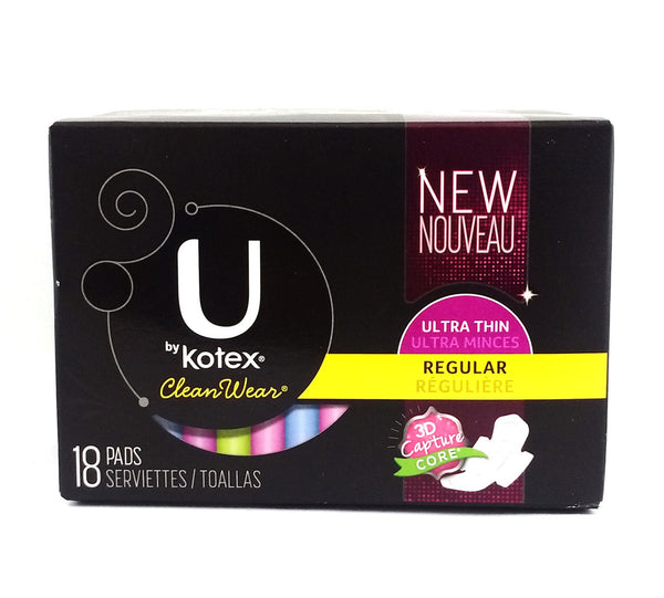 U BY KOTEX PADS W/WINGS REG 18'S - Queensborough Community Pharmacy