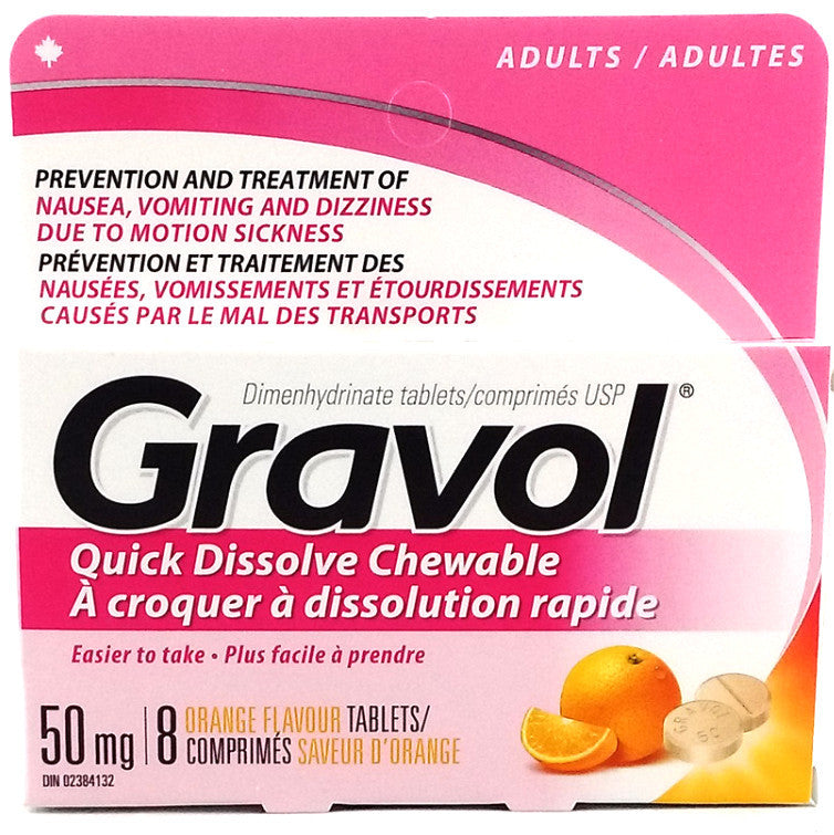 GRAVOL TABS 50MG CHEWABLE 8'S - Queensborough Community Pharmacy