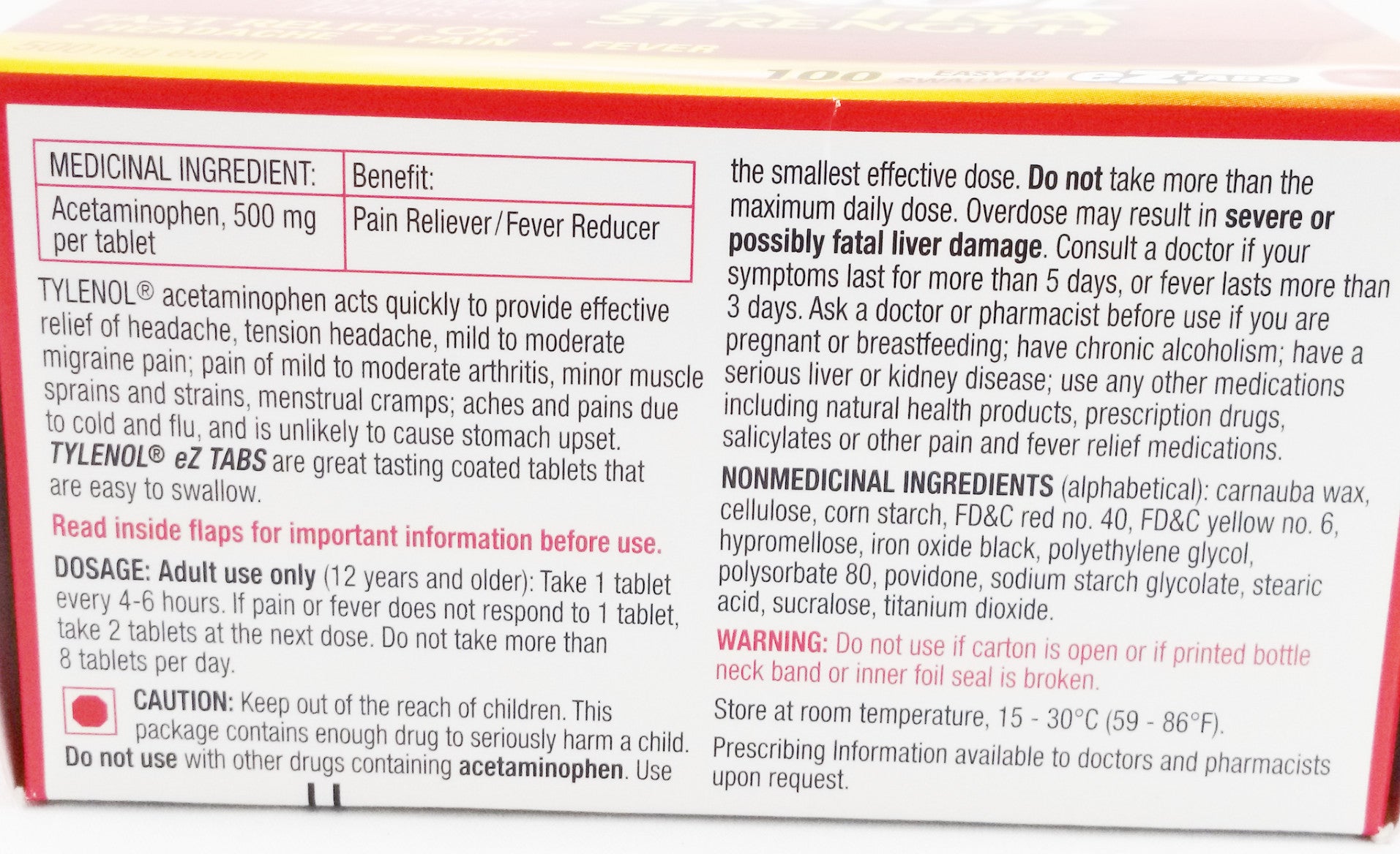 TYLENOL TABS X-STR 100'S - Queensborough Community Pharmacy - 2