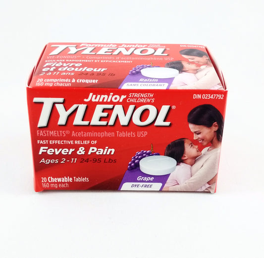 TYLENOL JR FASTMELTS DF GRAPE 20'S - Queensborough Community Pharmacy - 1