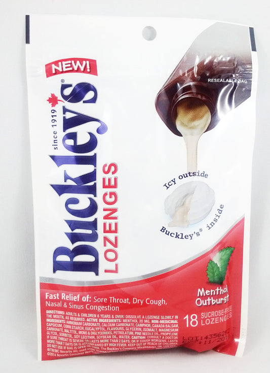 BUCKLEY'S LOZENGES MENTHOL 18'S - Queensborough Community Pharmacy