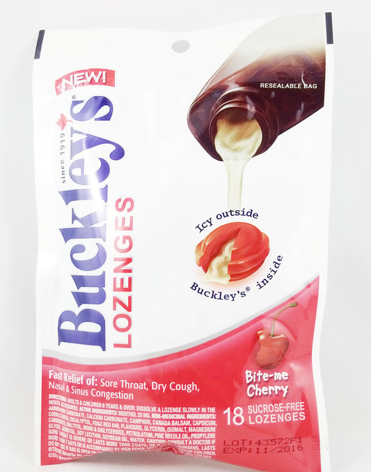 BUCKLEY'S LOZENGES CHERRY 18'S - Queensborough Community Pharmacy