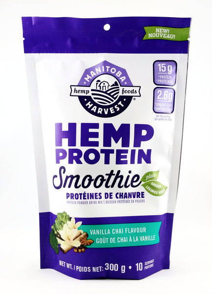 MANITOBA HARVEST HEMP PROTEIN SMOOTHIE VANILLA CHAI 300G - Queensborough Community Pharmacy - 1
