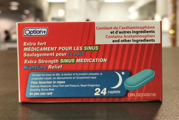 OPTION+ SINUS EXTRA STRENGTH NIGHTTIME 500MG