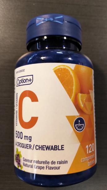 OPTION+ VITAMIN C 500MG CHEWABLE 120 (GRAPE FLAVOUR)