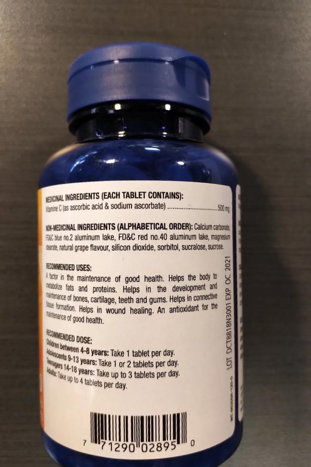 OPTION+ VITAMIN C 500MG CHEWABLE 120 (GRAPE FLAVOUR)
